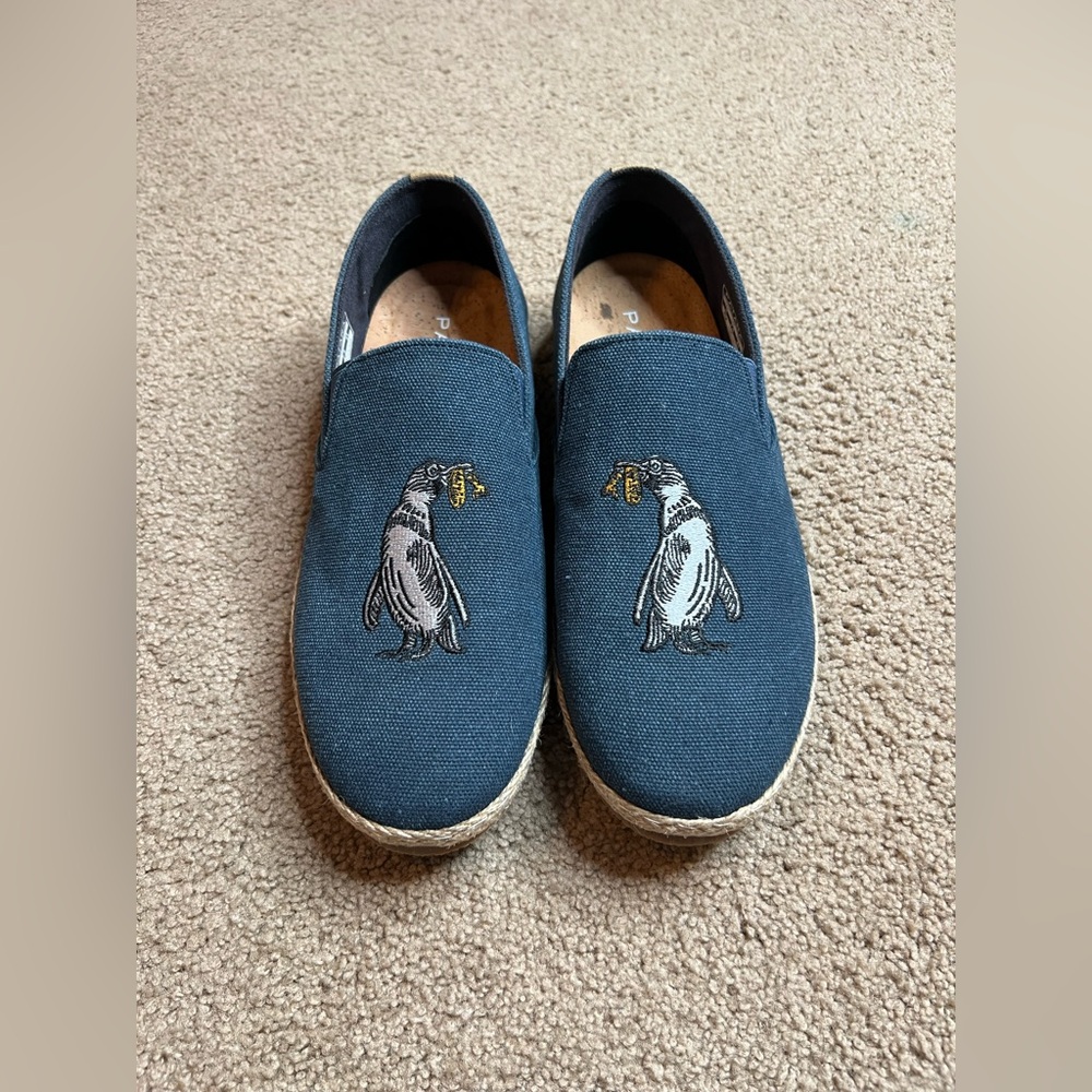 New, Patara Seeker Shoes - Navy/Embroidered Penguin
